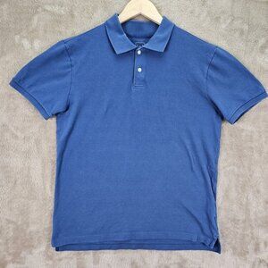 Gap All Day Pique Polo Shirt Golf Blue Outdoor Short Sleeve Men's Size M Casual